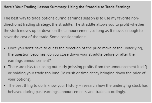 Best options strategy for earnings